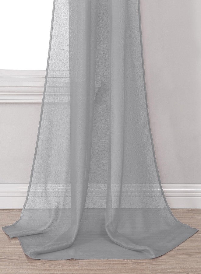 DONREN Grey Window Scarf for Background - Luxury Soft Sheer Scarf Add to Window Curtains for Enhanced Effect (34 by 216 Inch,1 Pack) - Image 4